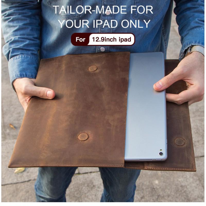 Leather Case IPad Pro 12.9 Genuine Italian Crazy Horse Magnetic Shockproof