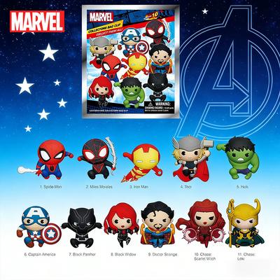 1PC Marvel Officially Licensed Avengers 3D Figurine Blind Box Bag Clip Spider-Man Iron Man Backpack Accessories Great Gift