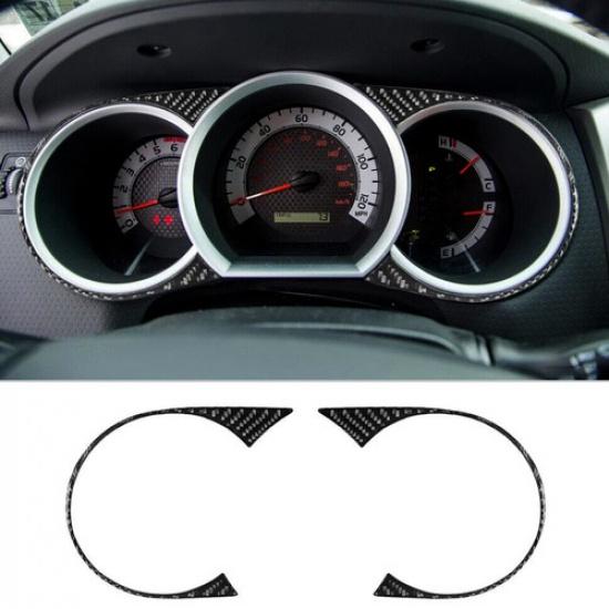 2x Carbon Fiber Interior Speedomter trument Cover Trim Fit For Toyota Tacoma