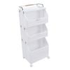 Rolling Storage Cart Multifunction Utility Rolling Storage Organizer Folding Laundry Basket with 4