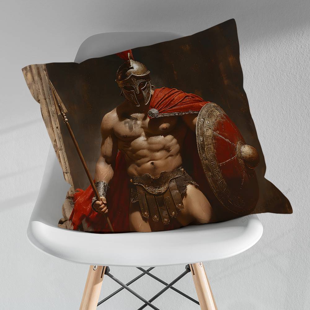 Cool Art Sparta Warrior Pillowcase for Sofa Room Office Decor Printing  Merchandise AllMatch Cushion Cover