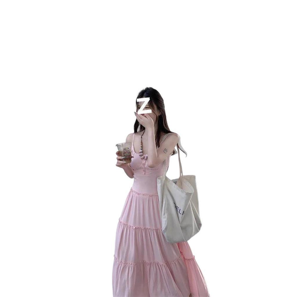 Pink Tassel Camisole Dress - Vacation Seaside Style