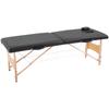 Massage Table 3 Zones Foldable Massage Table with Headrest Armrest Carrying Bag Wooden Legs Height-Adjustable Massage Bed Portable Beauty Table for