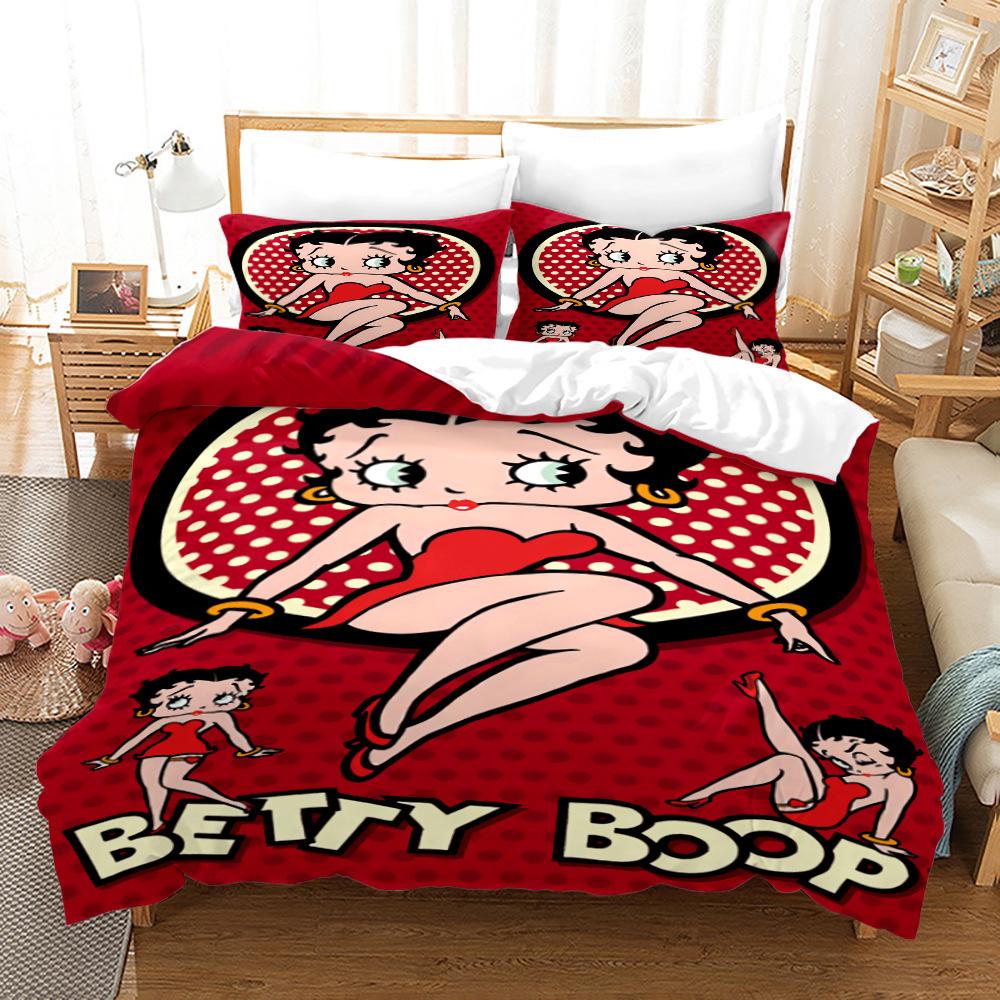 3D Three-Piece Betty Boop Quilt Cover Digital Printing