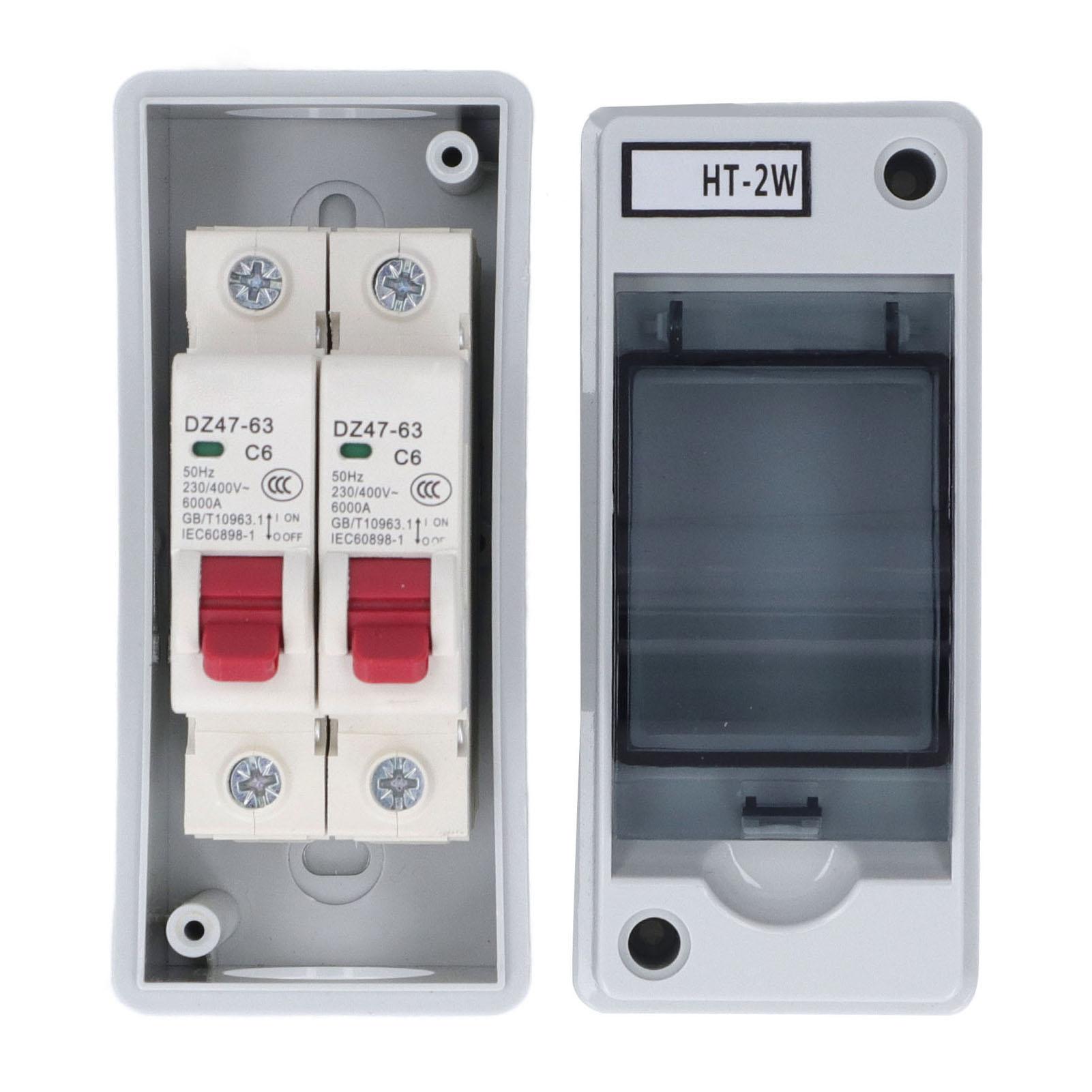 

Мініатюрний автоматичний вимикач 2-полюсний автоматичний вимикач із водонепроникною розподільною коробкою 230 400 В