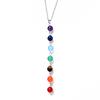 DIEZI Vintage Fashion Silver Plated Bead 7 Chakra Healing Balance Necklace Party Ethnic Pendant Necklace for Women Jewelry