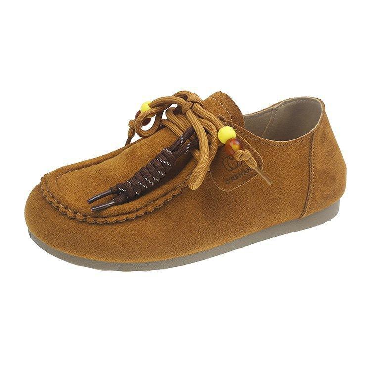 

Retro versatile soft sole inner height increase women s autumn new lace-up casual lazy light going out single shoes 40 верблюд