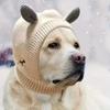 1-10PCS Large Medium Dog Knitted Thermal Winter Hat with Noise Reducing Ear Covers Plush Decorative Pet Headwear
