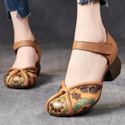 Fashion GKTINOO 2025 Summer Women Shoes Genuine Leather Women Pumps Handmade Comfortable Vintage Style High Heels Sandals Women Sandalia