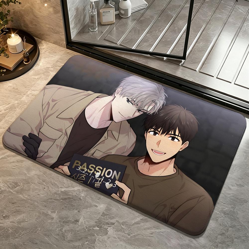 Theme-PassionS Floor Mat Bedroom Carpet, Bathroom Foot Mat, Doormat, Non-Slip Absorbent Multi-Use