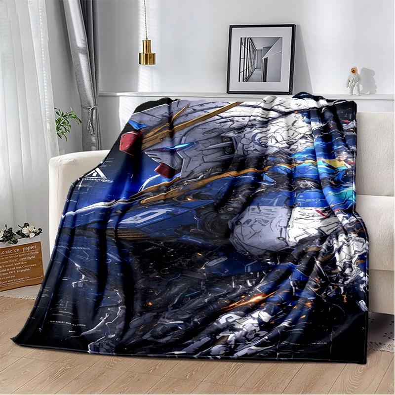 HD Robot GUNDAM Cartoon Soft Flannel Blanket for Bed Bedroom Sofa Picnic,Throw Blanket for Cover Office Christmas Gift Kids