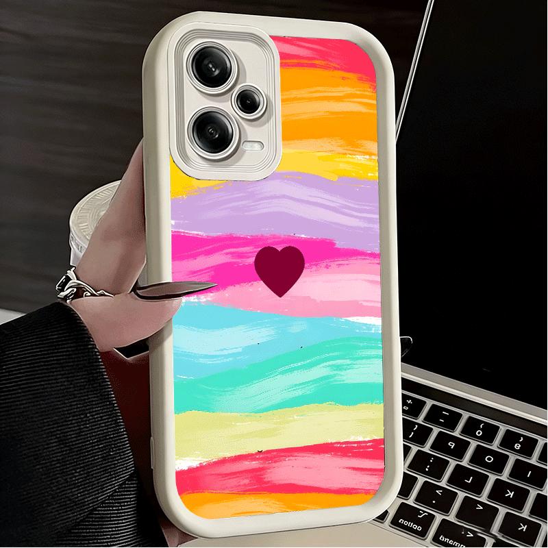 Rainbow Gradient Love Desgin Soft Phone Case for Xiaomi Poco X7 X6 X5 Pro X4 Gt X3 F7 Ultra M8 M7 Redmi 15C 15 14C 13 13C 12 12C