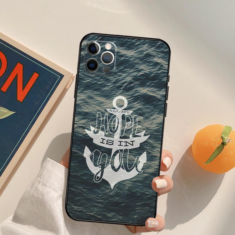 

Полоски Якорь Лодка Корабль Чехол Funda Для iPhone 16 15 14 Pro Max 11 12 13 Pro Max Mini XR 16 15 Plus 16e Чехол для Телефона iPhone 13 Pro