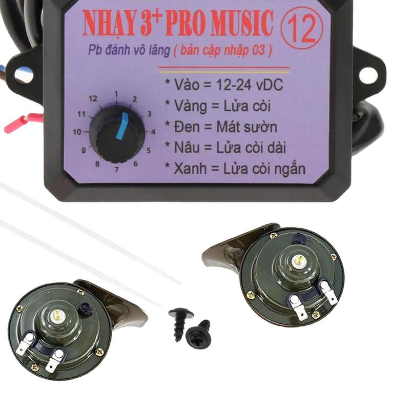 Generic 12V Car Van Electric Horn Controller Set Boat Ship Accessory Replace Parts Lightweight Adjustable Knob Universal