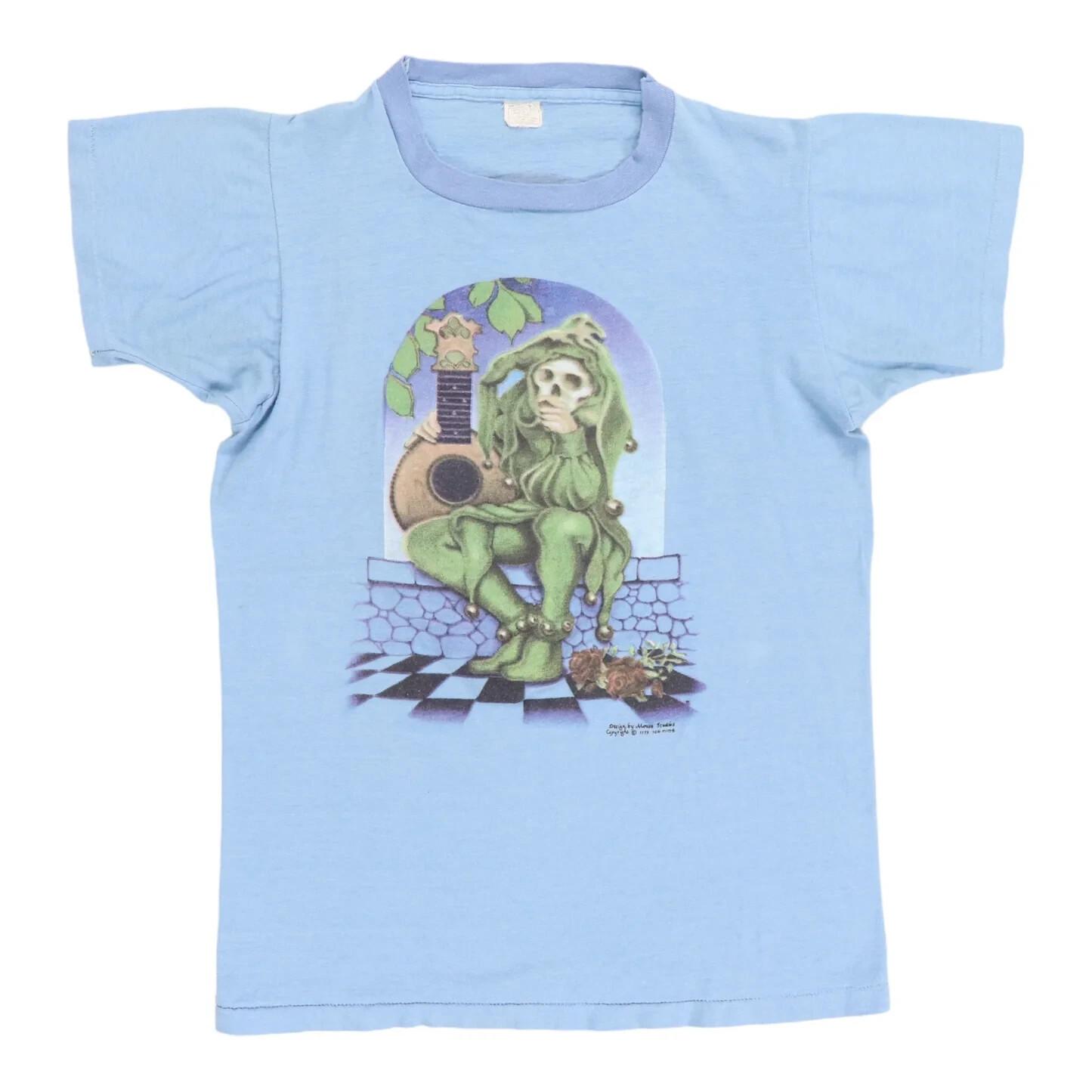 Vintage 1970s Grateful Dead Jester Shirt Size S-4XL Light Llue Reprint Fans Gift M