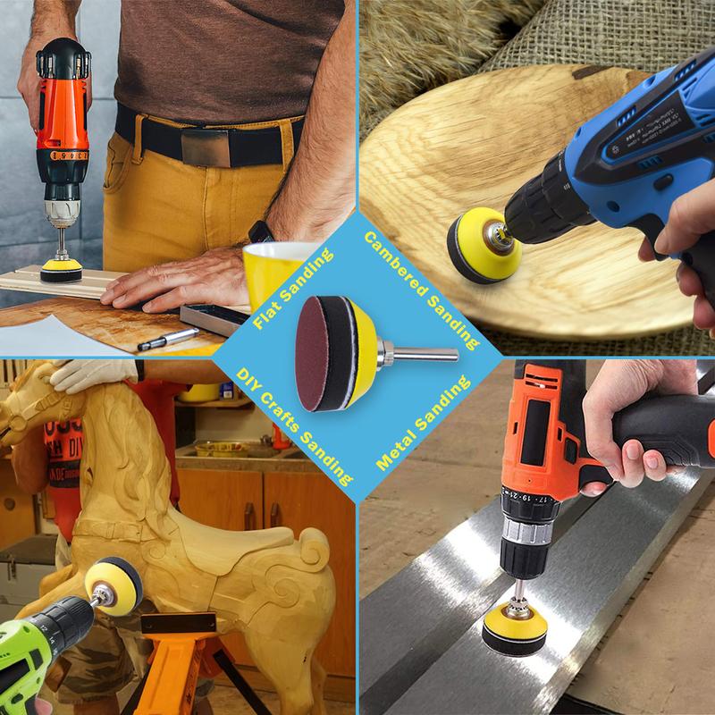 240Pcs 2 Inch Sanding Discs 60-3000 Grit Wet Dry Sandpaper, 50mm Hook & Loop Sand Pads with 1 Pcs 1/4” Shank and Backing Pad