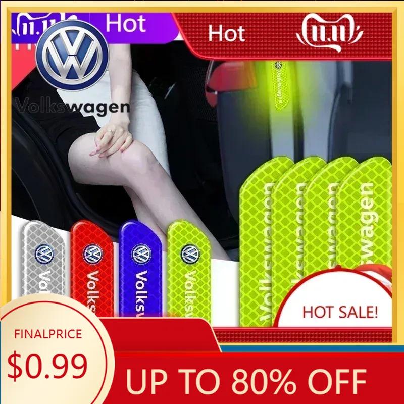 Valve Stems Caps New B5 New For Volkswagen 4PCS Car Door Safety Warning Reflective Mark Sticker Car Styling For Volkswagen VW PO