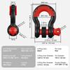 SucceBuy 2 Pezzi Grillo ad Anello a D da 3/4" 62832lb Carico di Rottura Grilli ad Arco con Isolatore e Rondelle per Recupero Veicolo Fuoristrada Jeep