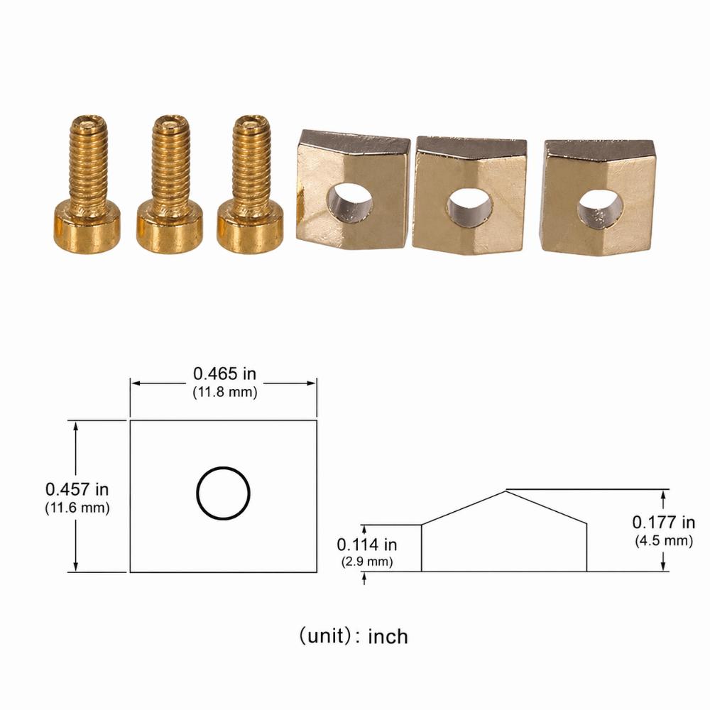 6 PEZZI Blocco Dado di Bloccaggio Nero/Argento/Oro Parti Metalliche per Ponte Tremolo per Sostituzione Chitarra