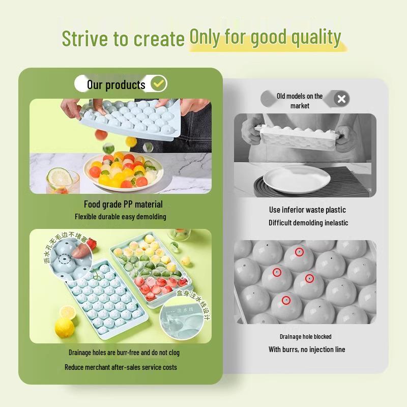 Lebensmittelechte Kugel-Eiswürfelformen mit Deckeln - Kreative selbstgemachte Eiswürfelbehälter für den Gefrierschrank