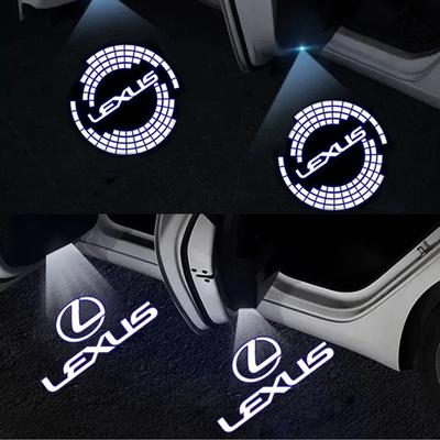 2PCS LED Car Welcome Door Lights Emblem Accessory For RX ES GX LS LX IS GS RC UX Series GX470 ES250 LX570 IS250