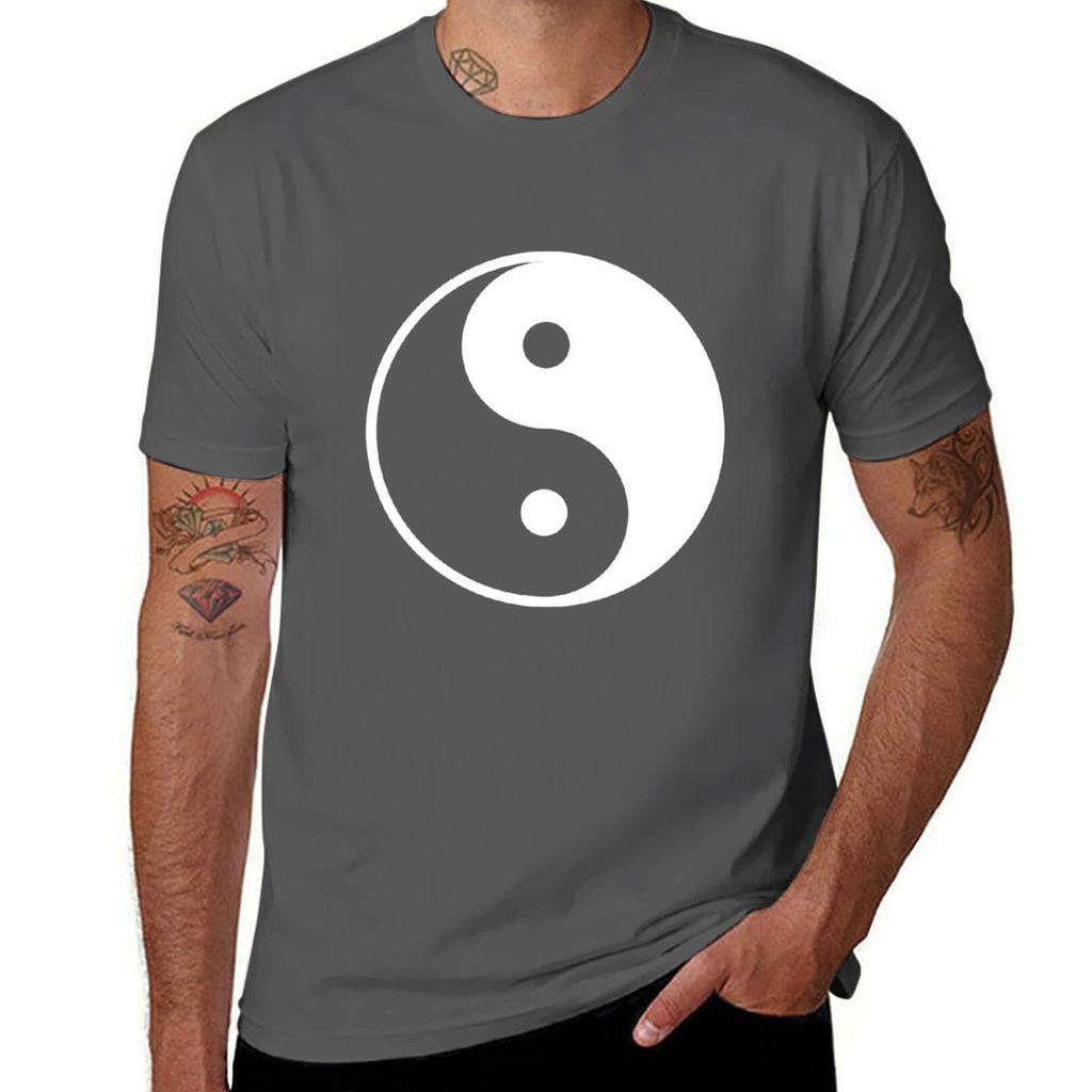2026 Summer New Yin Grain Yang Color Unisexs T Shirt Fashion Hot Unisex And Unisex With The Same Round Collar Print T Shirt