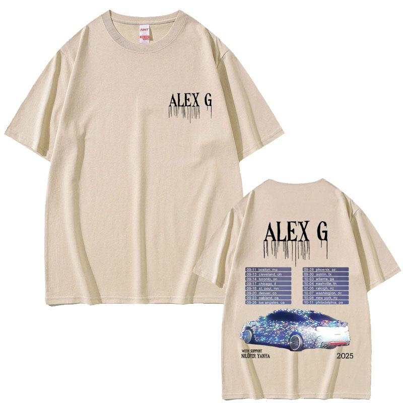 Singer Alex G Tour 2025 T-shirt Summer Men Women Cotton Casual Crewneck T Shirts Male Fashion Oversized Short Sleeve T-shirts