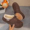 Women Autumn Winter Casual Shoes with Wide Toe Box, Fleece Lined Low Top Round Toe Comfort Walking Boots for Daily Wear