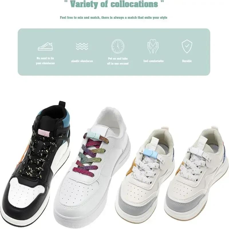 1 Pair Magnetic Shoelaces with Quick Release Buckle for Casual Shoes Sneakers Boots - No-Tie Lazy Shoe Laces Lock for Canvas