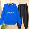 Boy Girls Children's Hoodies Suit Tops+Bottom Toddle Black Sweatshirr White Child 3-12 Year Pink Fashion Printing Coat Clothing