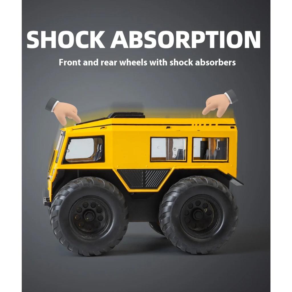1/24 Scale Sherp All-terrain Car Model Toy Metal Diecast Sound Light Pull Back Shock Absorption Off Road Vehicle Gifts for Kids