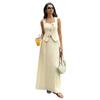Completi gonna 2 pezzi per donna Gilet con bottoni Top con gonne lunghe plissettate Outfit eleganti per la cena