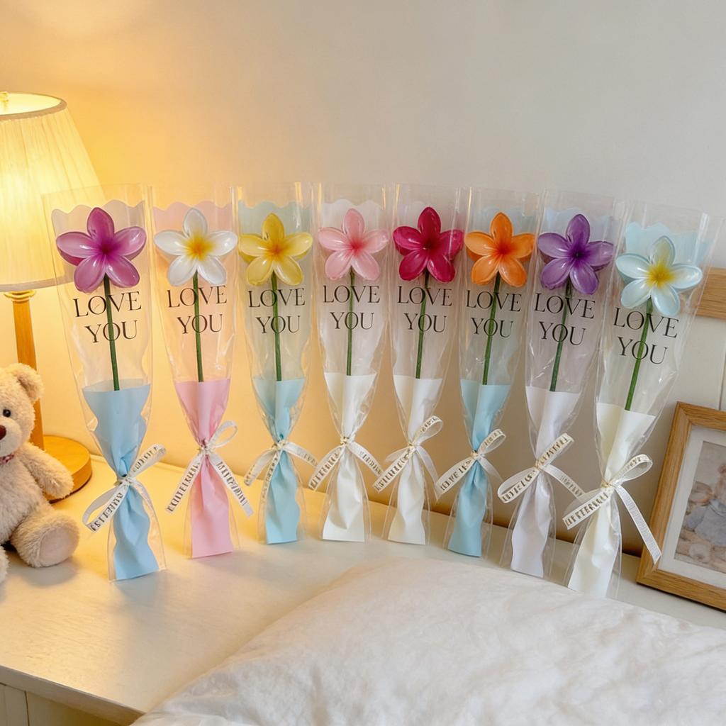 Plumeria Flower Fake Eternal Flower Gifts Plastic Egg Flower Hair Claw Clip Bouquet Party Gifts Graduation Mother'S Day Gift
