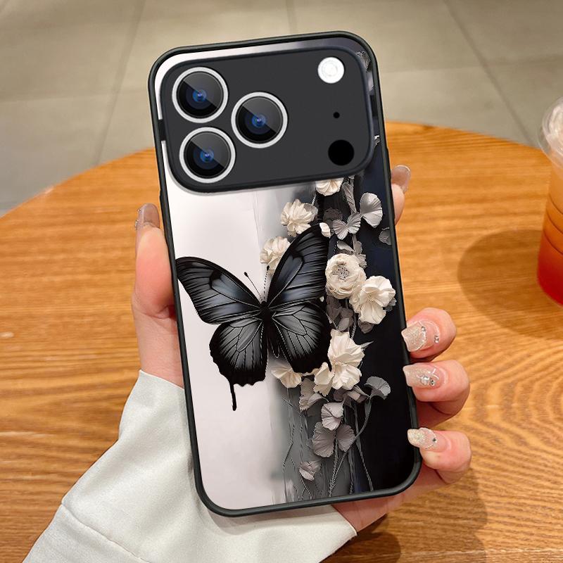 Schmetterlingsblume Magnetische Handyhülle Für iPhone 17 16 Pro 15 14 13 Pro Max 17e 16e Für Magsafe Kabelloses Laden TPU PC Rückseite