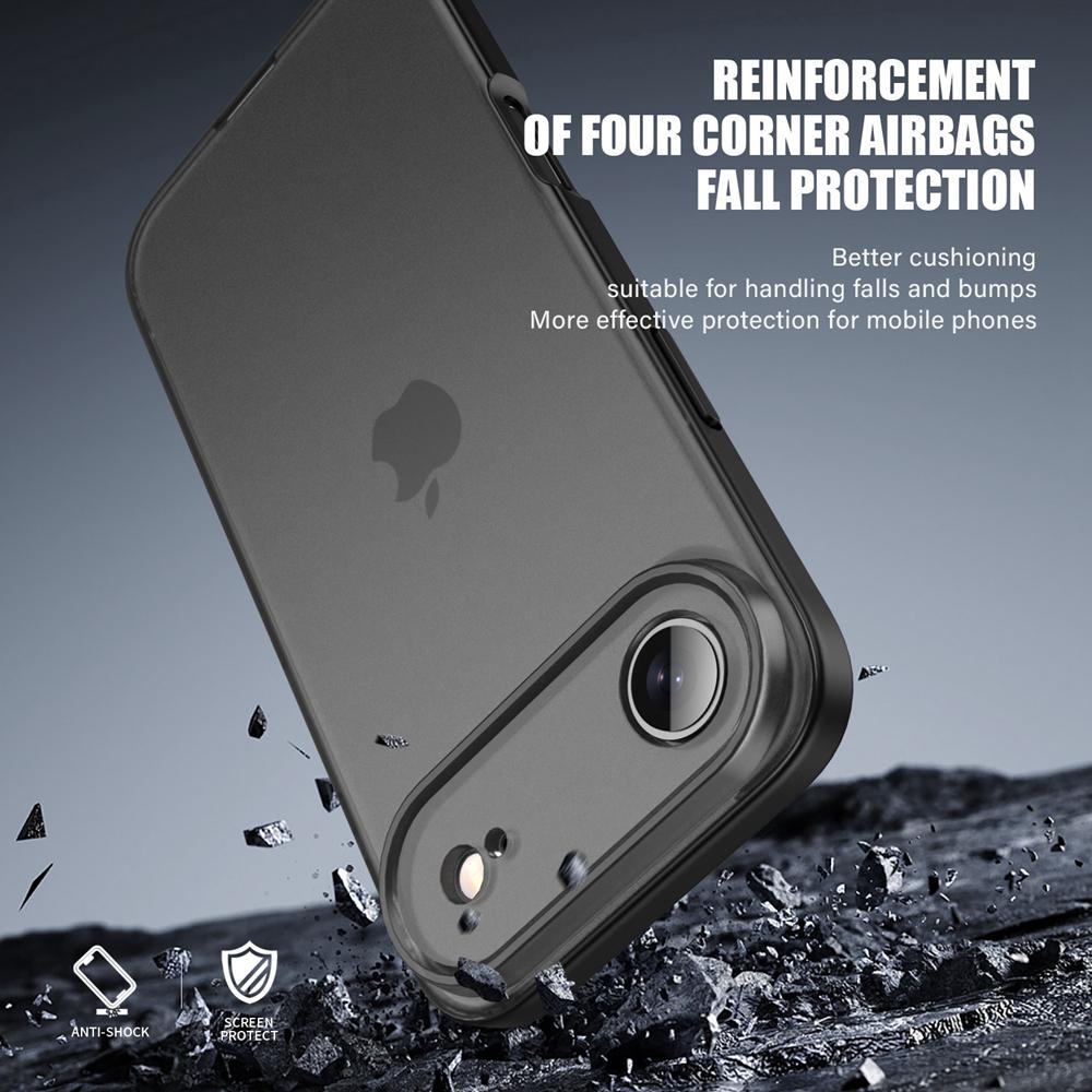 KEYSION Transparent Matte Case for iPhone 17 Air Translucent Soft Silicone+PC Shockproof Phone Back Cover for iPhone 17 Air 2025