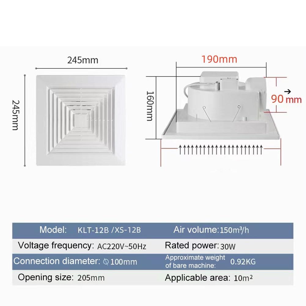 For Bathroom Energy Efficient Ceiling Fan Home Ventilation Integrated Design Moisture Removal Noise-reduction Technology