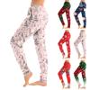 Pantaloni da Donna con Stampa Natalizia, Pantaloni Jogger Casual con Tasche e Polsini Elasticizzati per le Feste