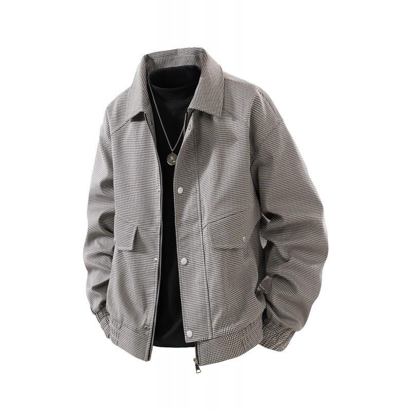 

Plaid Jacket Men s Lapels Autumn and Winter New Men s Youth American Luxury Fashion Casual Coat Jacket 8XL