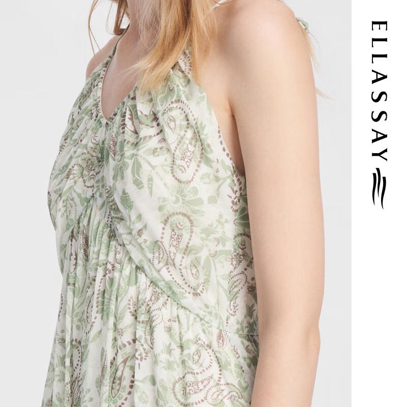 ELLASSAY Women's Printed Tiered Chiffon Camisole Dress