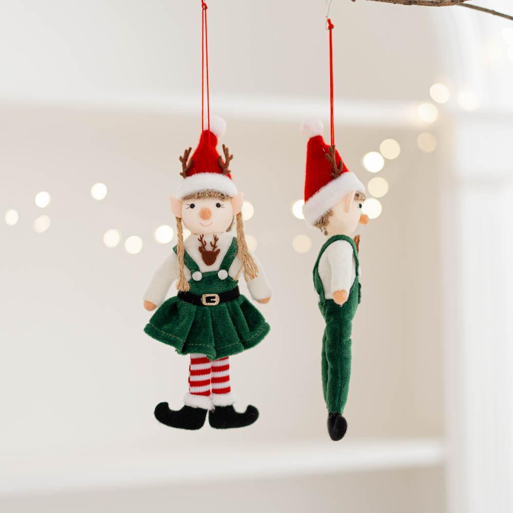 1 Pc Christmas Angel Elf Doll Christmas Tree Ornament Plush Elf for Boys and Girls, for Holiday Parties
