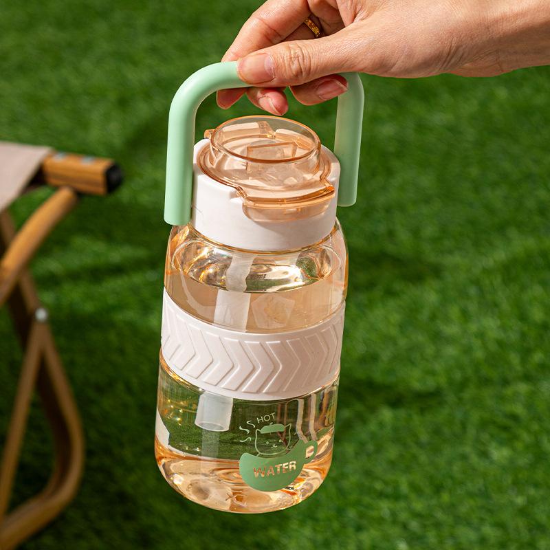 Water bottle summer cartoon children's sports kettle outdoor large capacity plastic cup outdoor portable car space cup wholesale