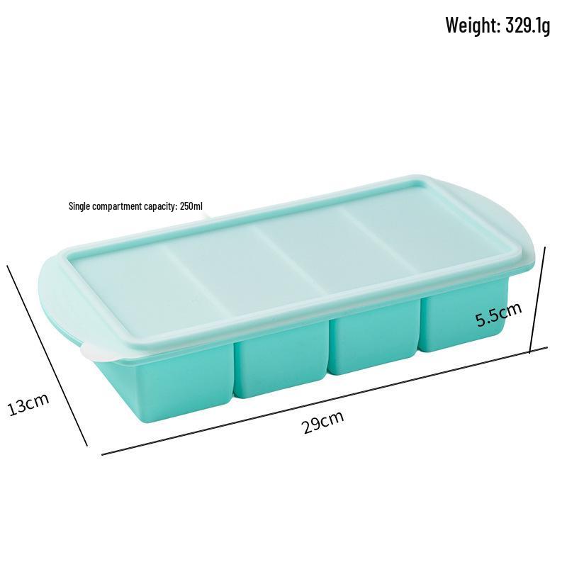 Silicone Ice Cube Tray with Lid - Large Capacity Freezer Storage & Food Preservation Box