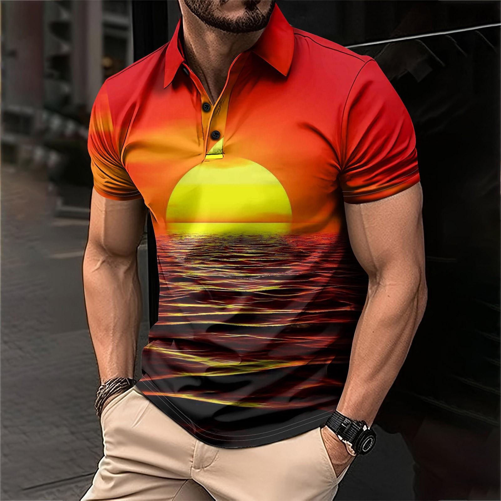 

Мужская рубашка для гольфа с гавайским принтом, повседневная спортивная, с V-образным вырезом и коротким рукавом XL небесно-голубой