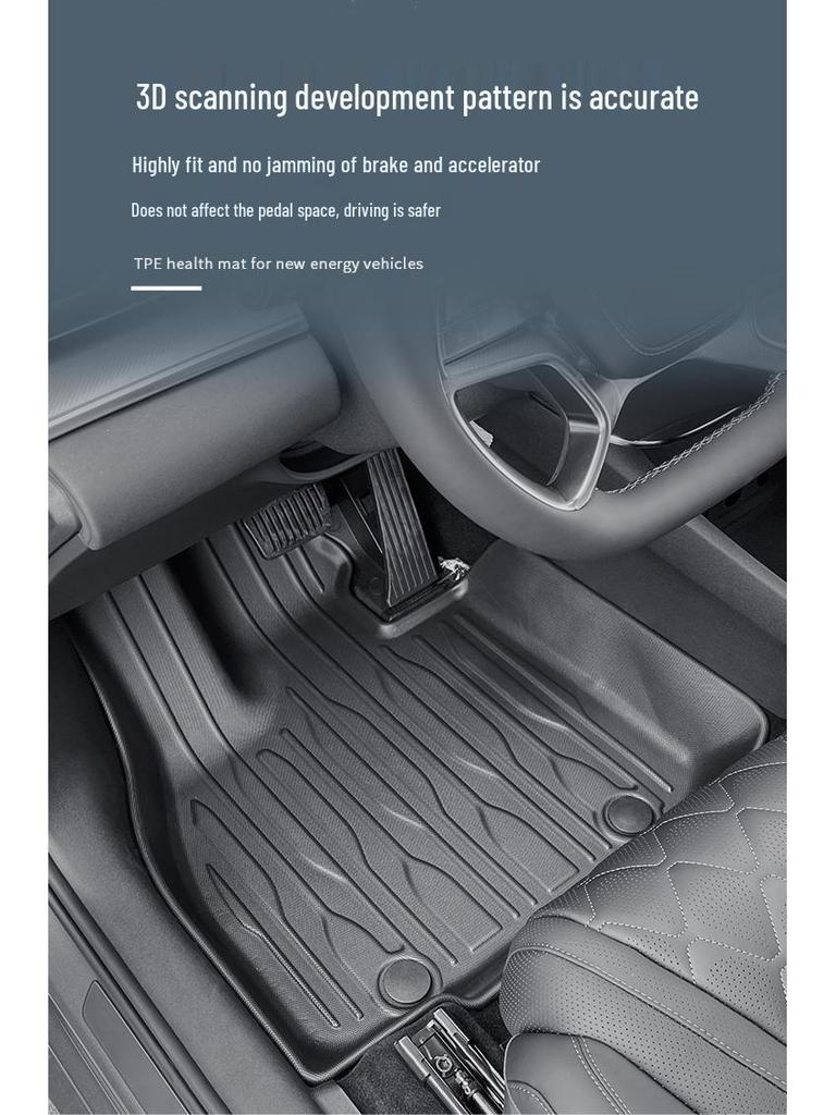 Eco-Friendly TPE Car Mats Set for 24 BYD Hiace 07 EV: Includes Trunk & Backrest Mats