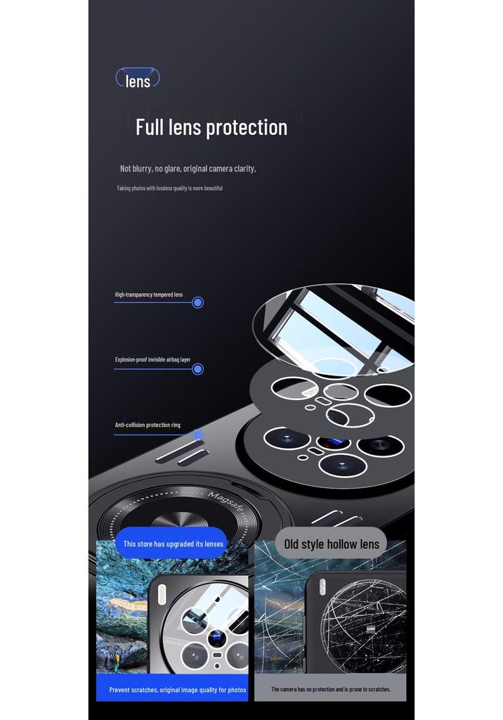 Custodia Magnetica Ultra-Sottile in Alluminio Ghiaccio Vivo X300 con Dissipazione del Calore Vuota, Compatibile con X300Pro.