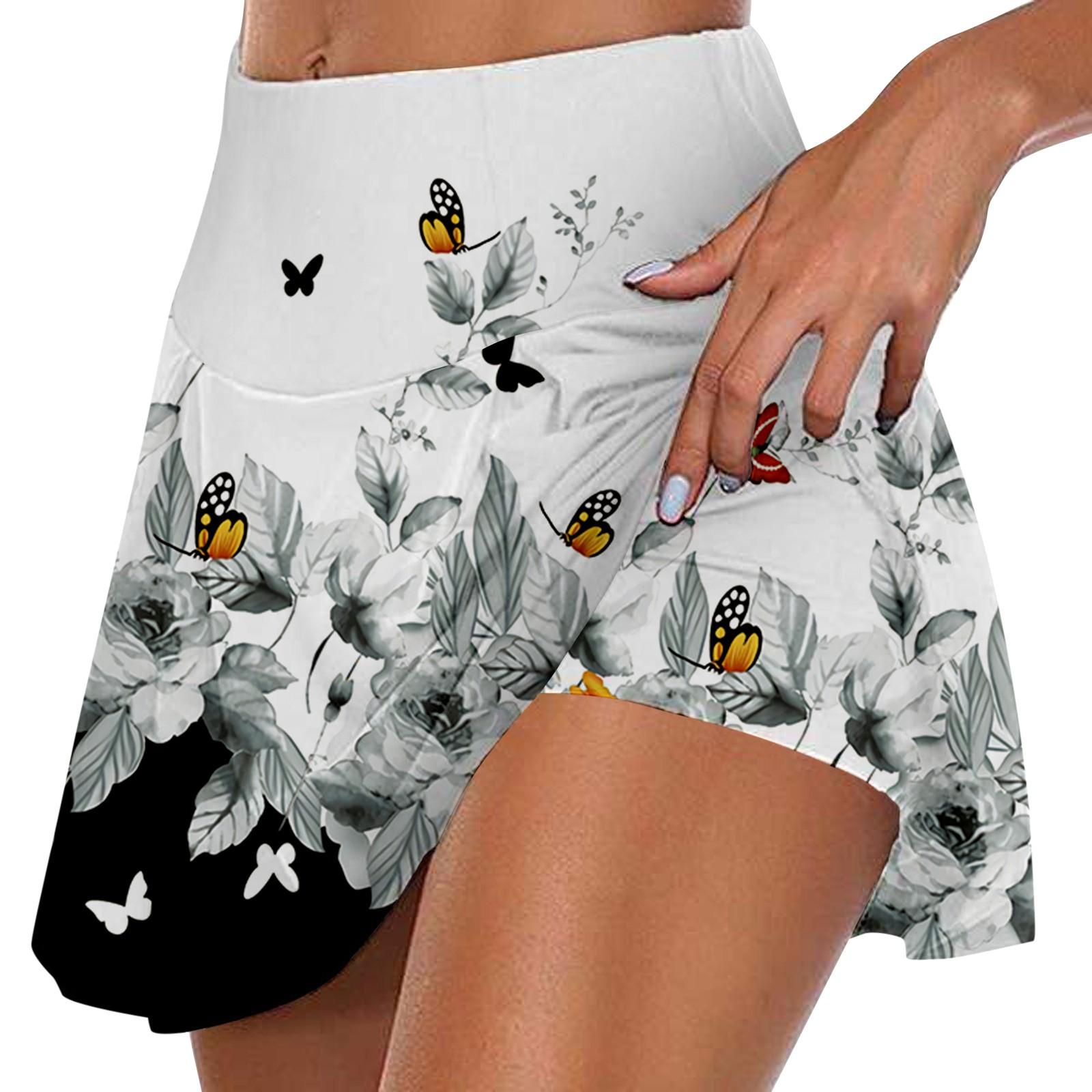 

Женские спортивные эластичные плиссированные теннисные юбки для бега, йоги, внутренние шорты, эластичные спортивные шорты для гольфа S