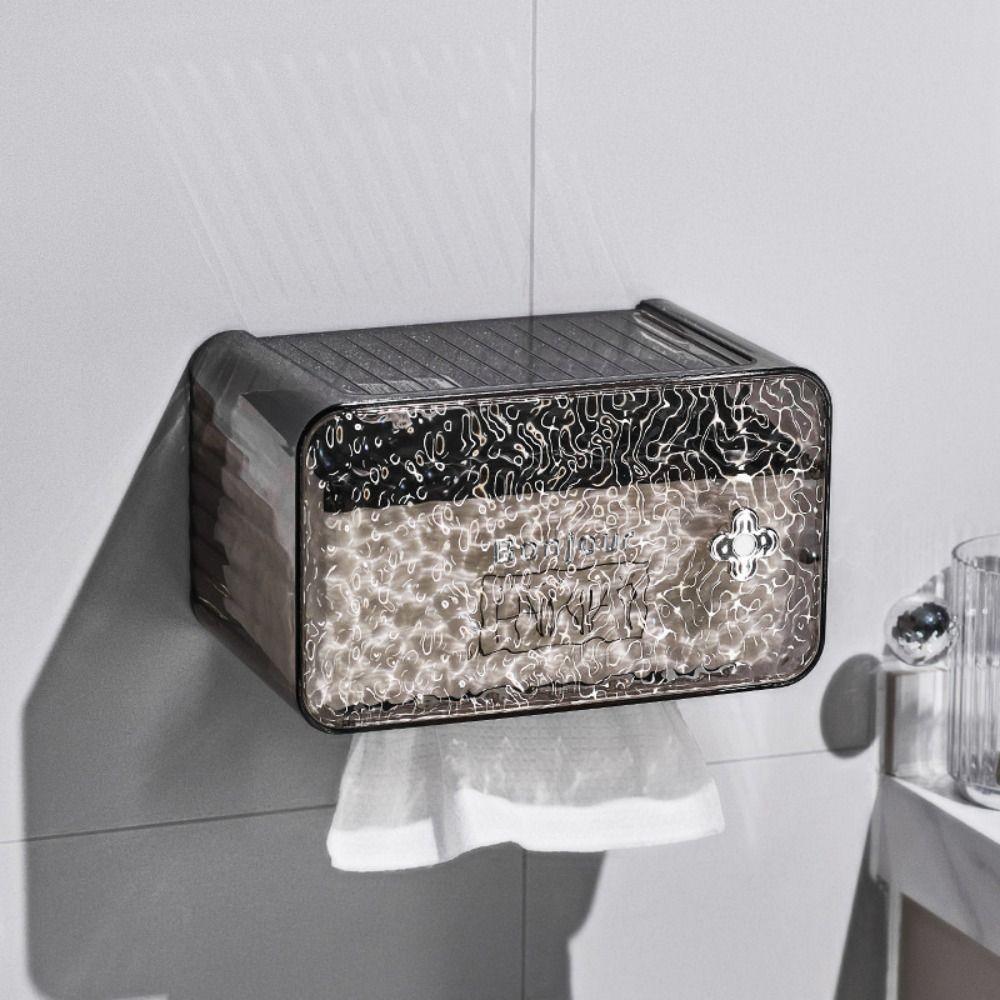 Transparent Napkin Storage Box Plastic Paper Box Storage Container Tissue Box  Living Room