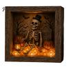 Handmade Halloween Room Decorations DIY Shadow Box Night Light Kit, 8.5 Inch Wooden Frame LED Craft Set with Fall Home Decor Projects Luminous Stones