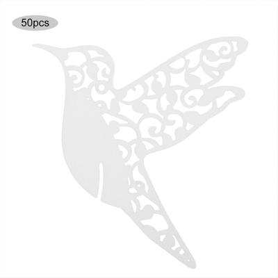 50 st Småfågelformade Bröllop Ihåliga Namnplaceringskort För Vinglas Bordsdekoration