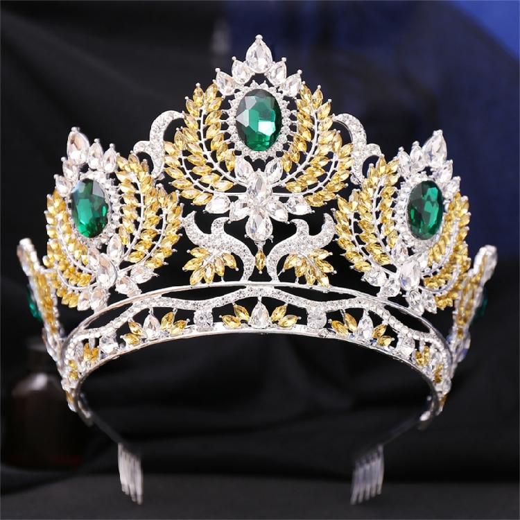 Peigne Couronne Élégant en Cristal pour Femmes Princesse Élégant Couronnes en Cristal Efficaces Diadèmes avec Pierre Colorée et Peigne